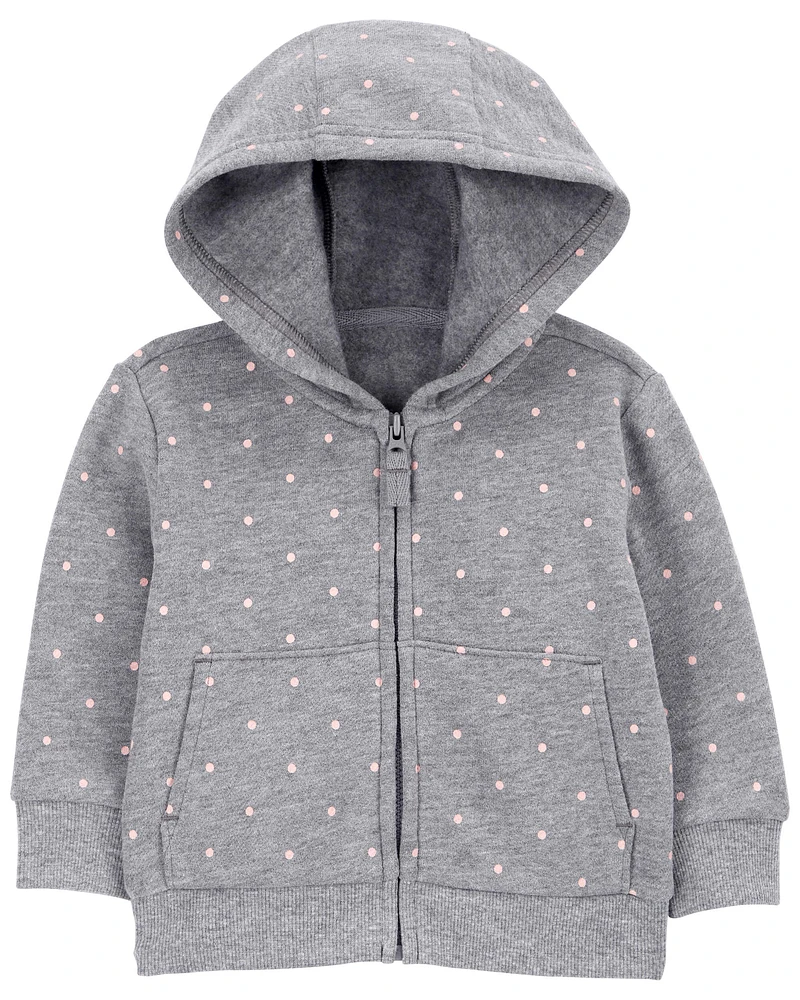 Carter's / OshKosh Baby Polka Dot Zip-Up Fleece Hoodie