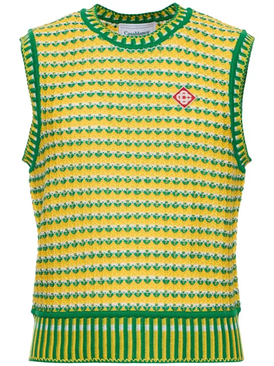 Casablanca   Zig-zag cotton knit vest 