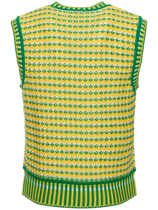 Casablanca   Zig-zag cotton knit vest 