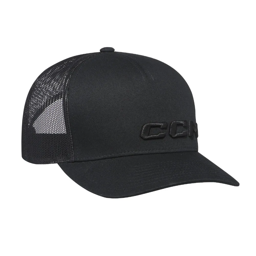 CCM YOUTH CORE MESHBACK BLACK TRUCKER HAT