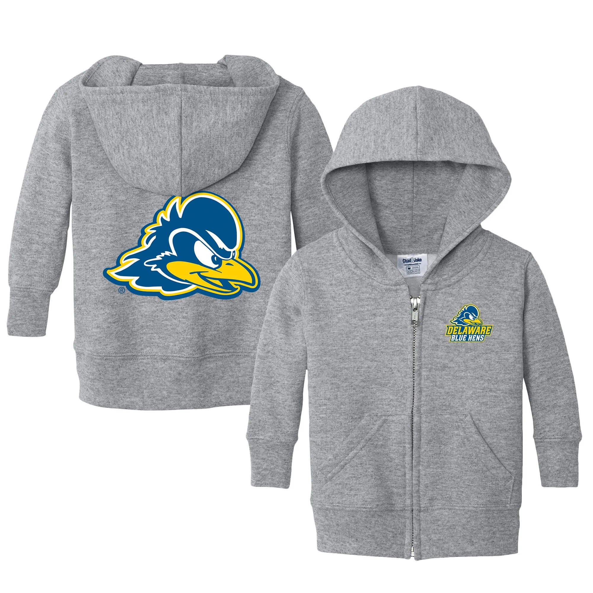 Chad & Jake  Delaware Fightin' Blue Hens Toddler Heather Gray Logo Full-Zip Hoodie Jacket