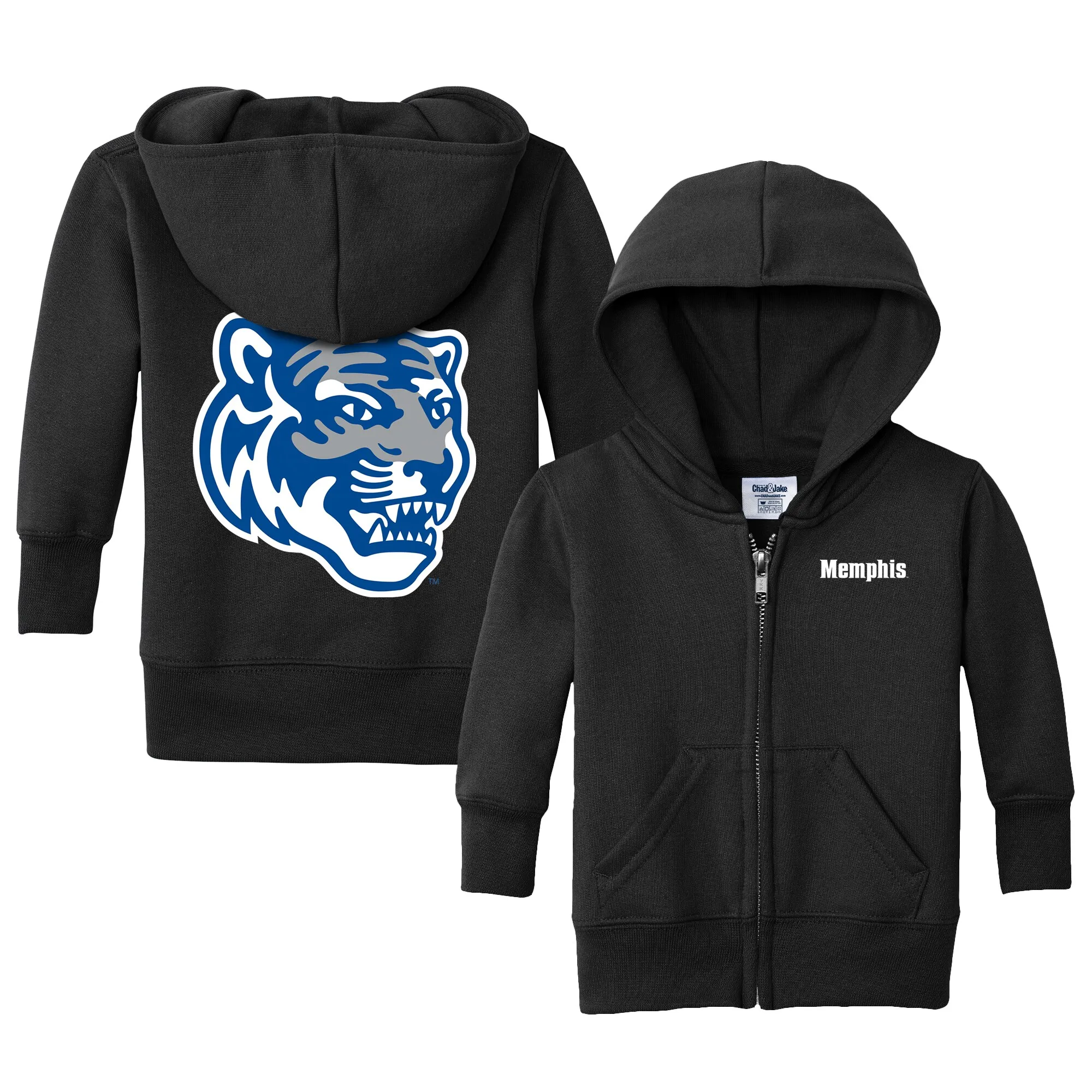 Chad & Jake  Memphis Tigers Toddler Black Logo Full-Zip Hoodie Jacket