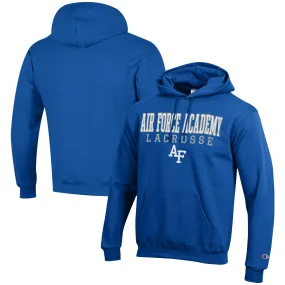 Champion Air Force Falcons Royal Lacrosse Stack Pullover Hoodie