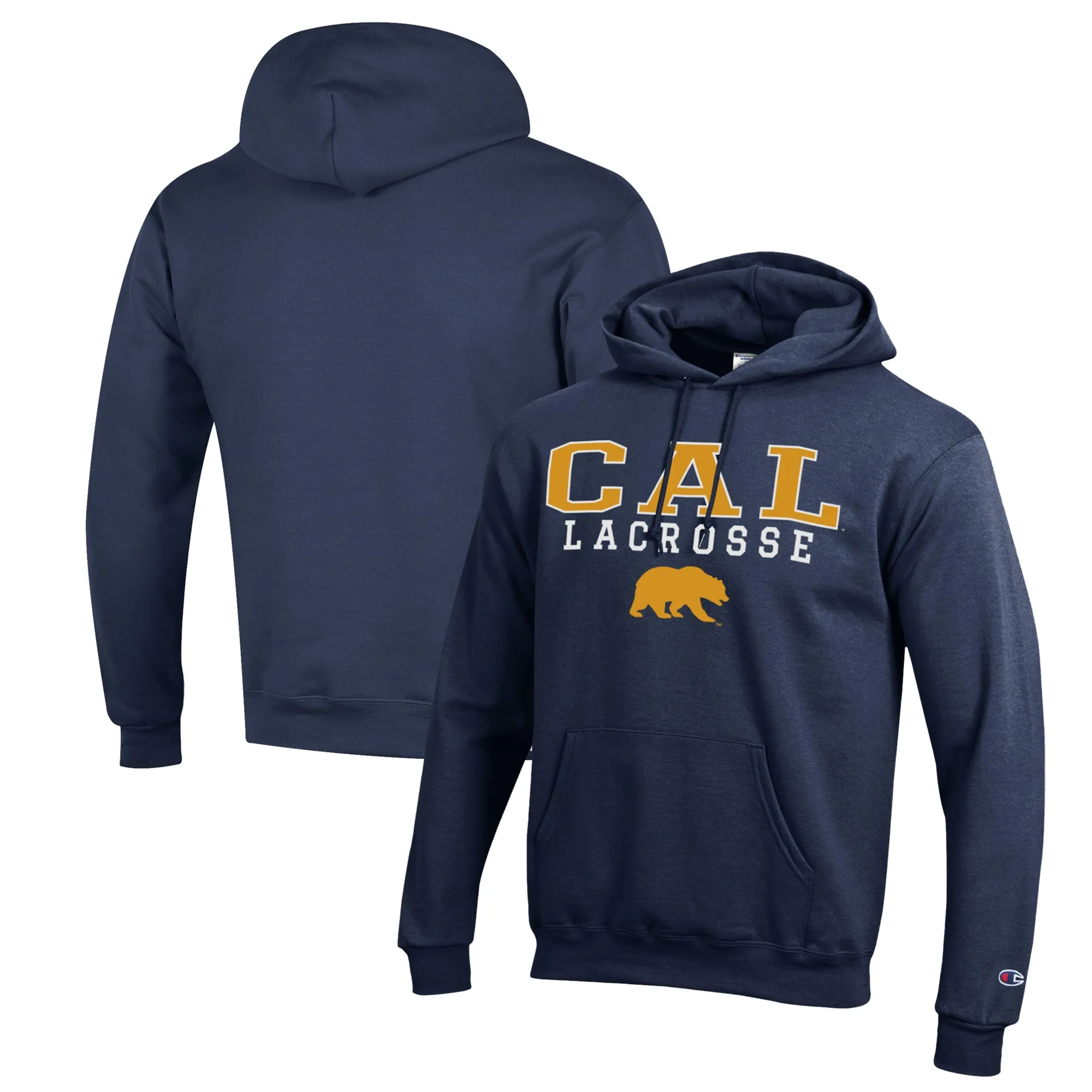 Champion Cal Bears Navy Stack Logo Lacrosse Powerblend Pullover Hoodie