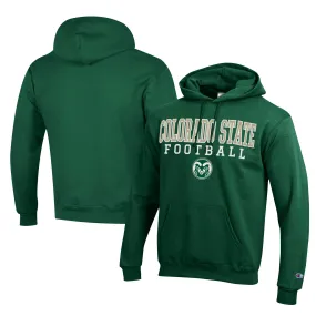 Champion  Colorado State Rams Green Football Eco Powerblend Pullover Hoodie