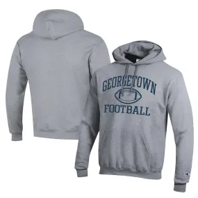 Champion  Georgetown Hoyas Gray Football Eco Powerblend Pullover Hoodie