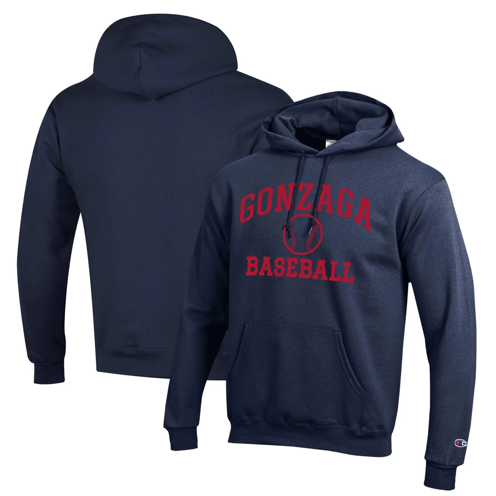 Champion  Gonzaga Bulldogs Navy Icon Baseball Powerblend Pullover Hoodie