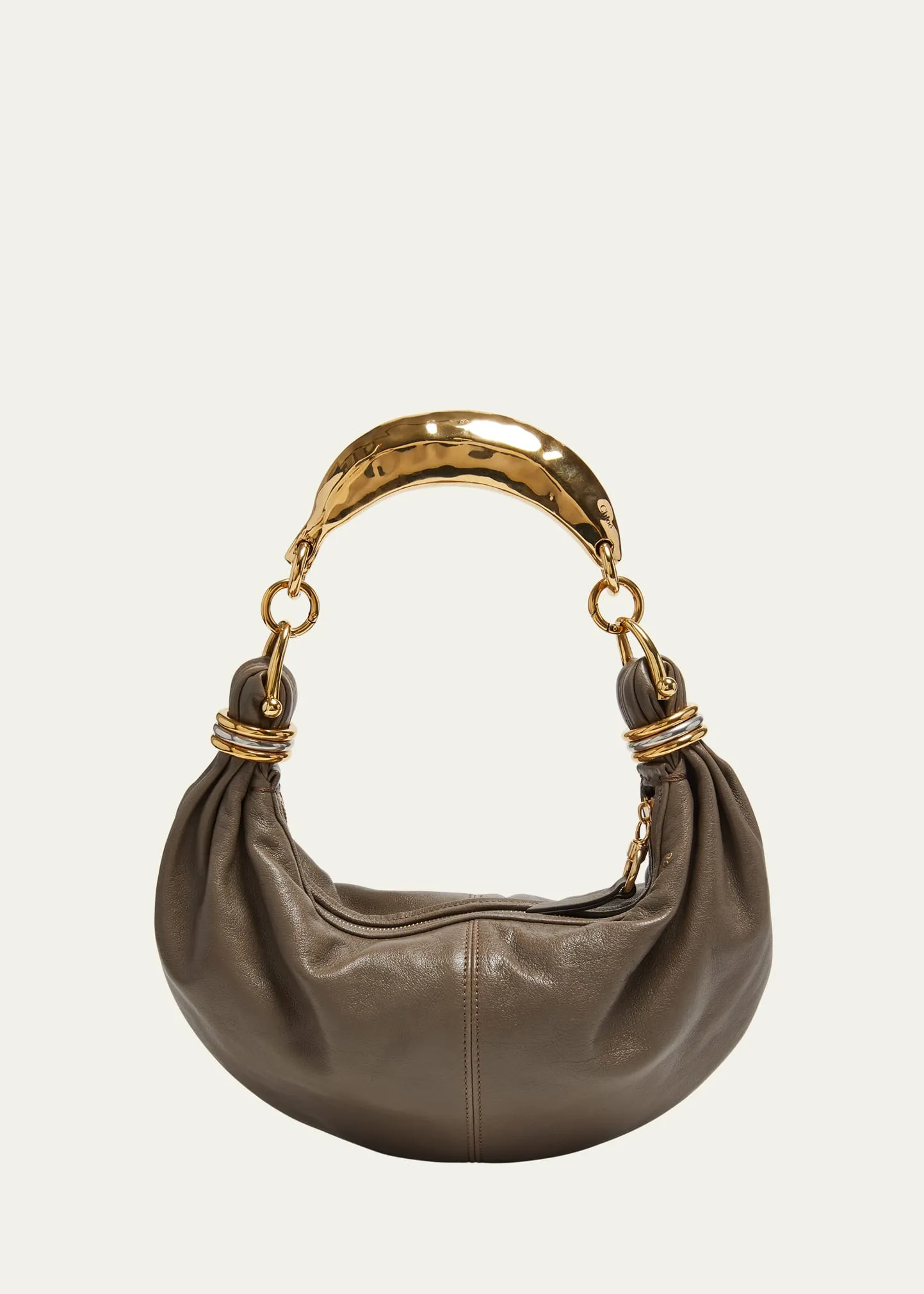 Chloe Bracelet Banana Shoulder Bag in Buffalo Leather