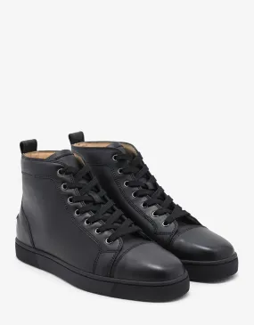 Christian Louboutin Louis Flat Calf Black High Top Trainers