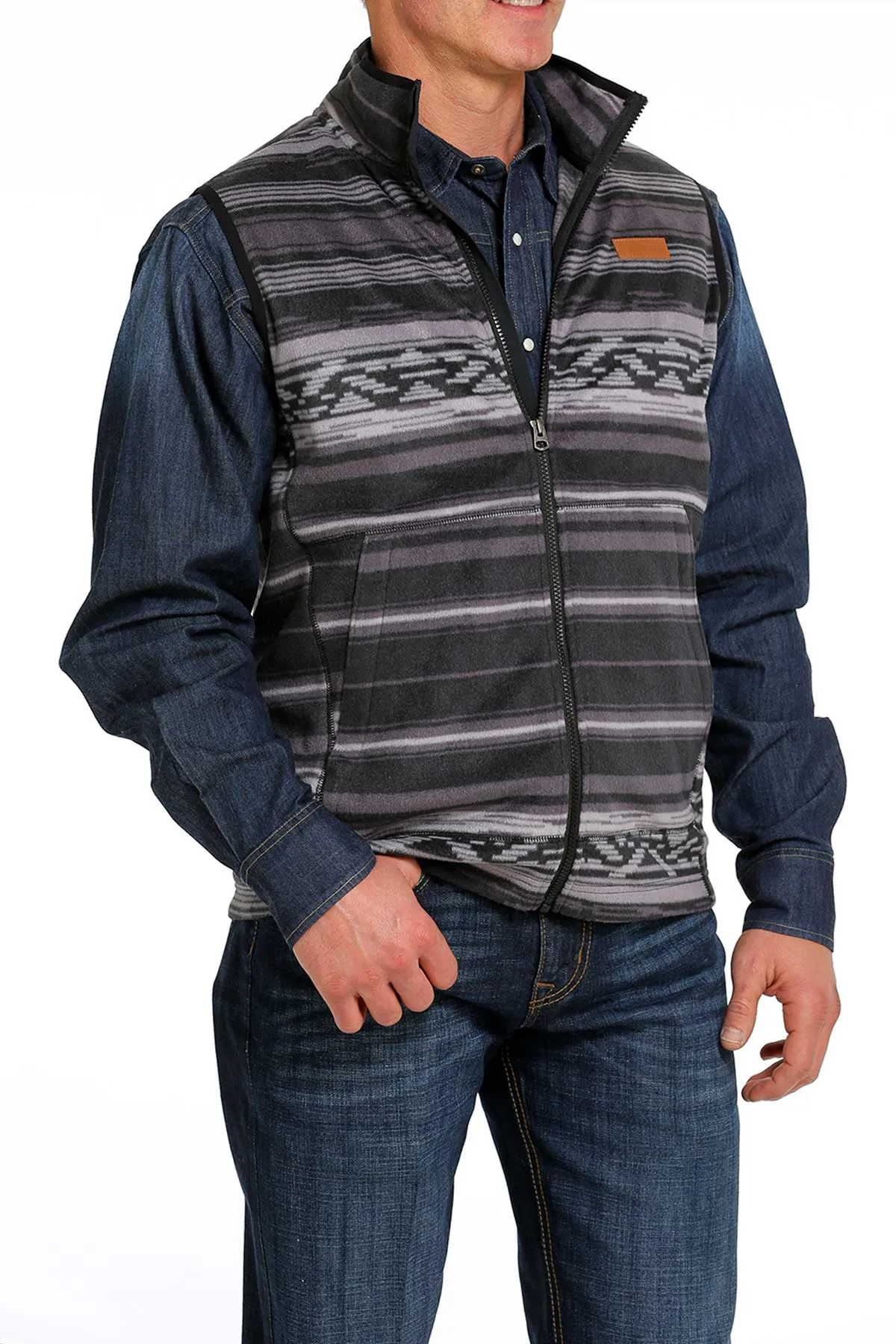 Cinch Mens Black Polar Fleece Vest