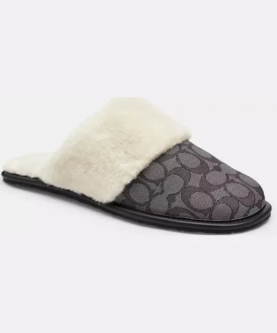 Coach Zena Slipper In Signature Jacquard