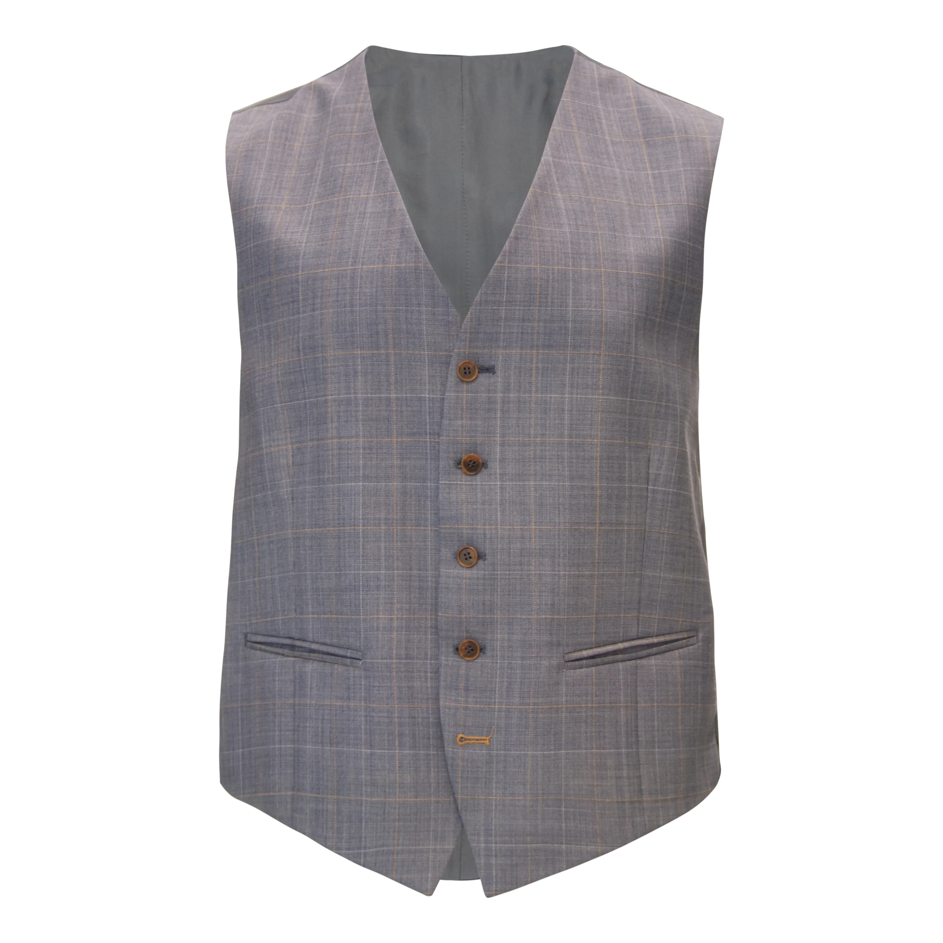 Coes Check Waistcoat in Sky