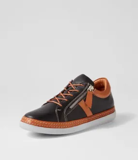 COLORADO Hurena Black Tan Leather Sneakers