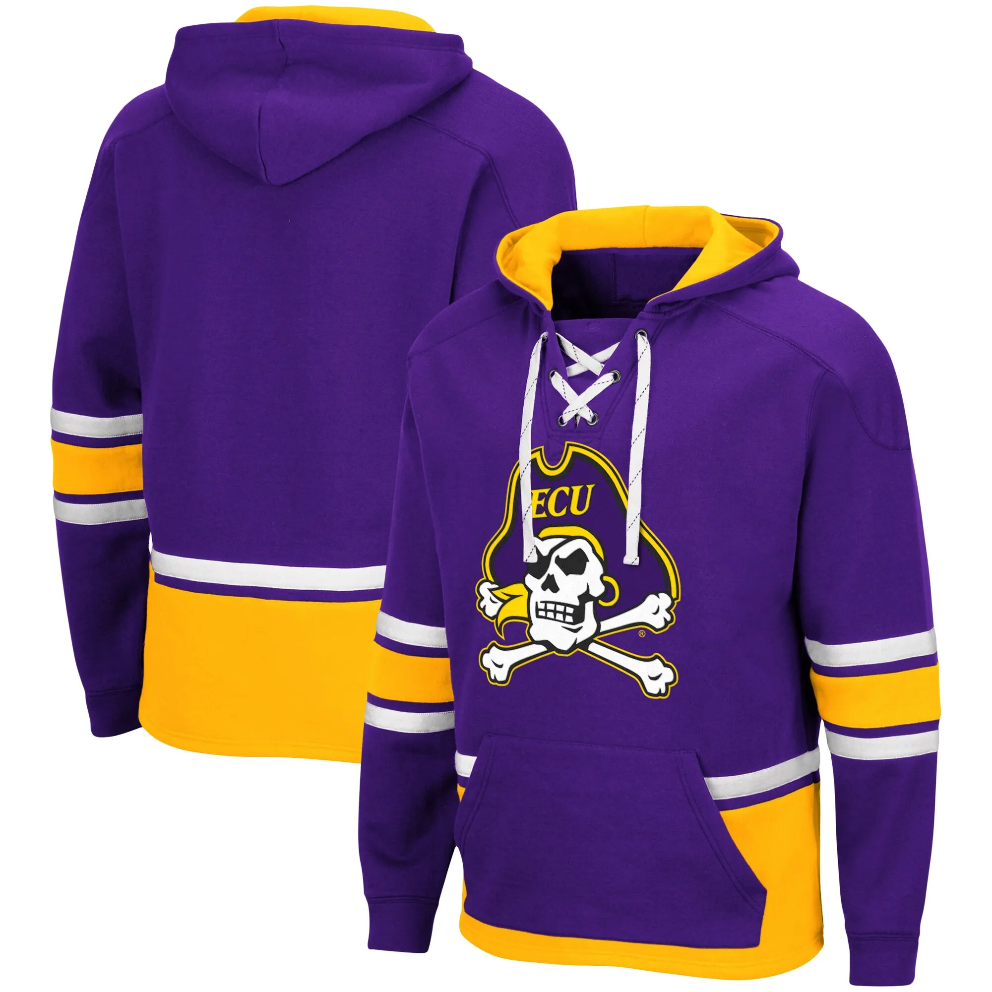 Colosseum ECU Pirates Purple Lace Up 3.0 Pullover Hoodie