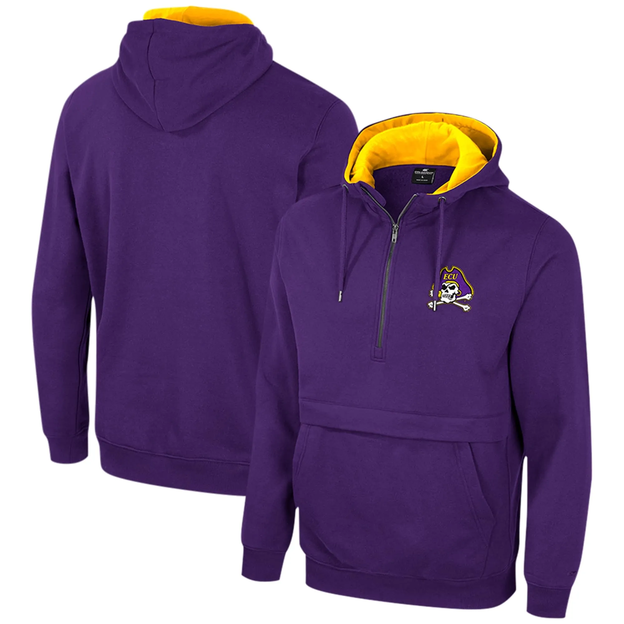 Colosseum ECU Pirates Purple Team Half-Zip Pullover Hoodie