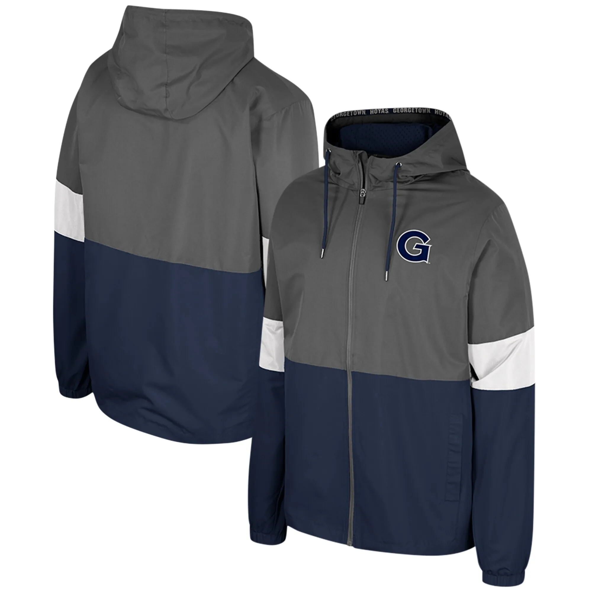 Colosseum Georgetown Hoyas Charcoal Miles Full-Zip Hoodie Jacket