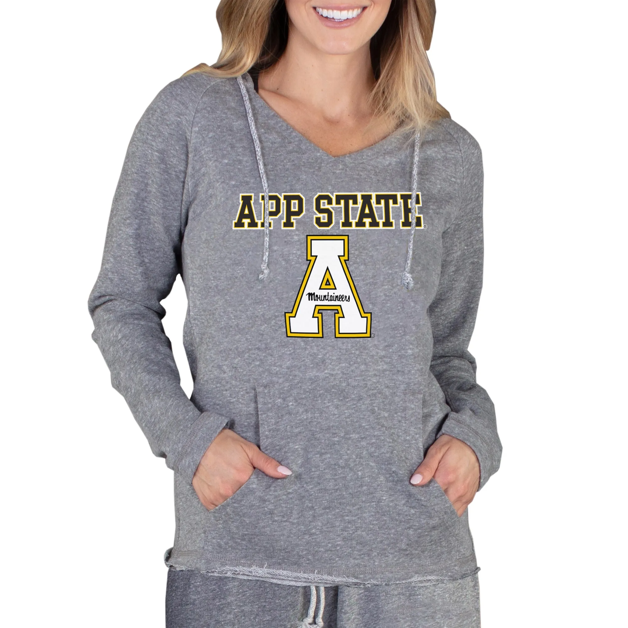 Concepts Sport Appalachian State Mountaineers Women's Gray Mainstream Lightweight Terry Pullover Hoodie