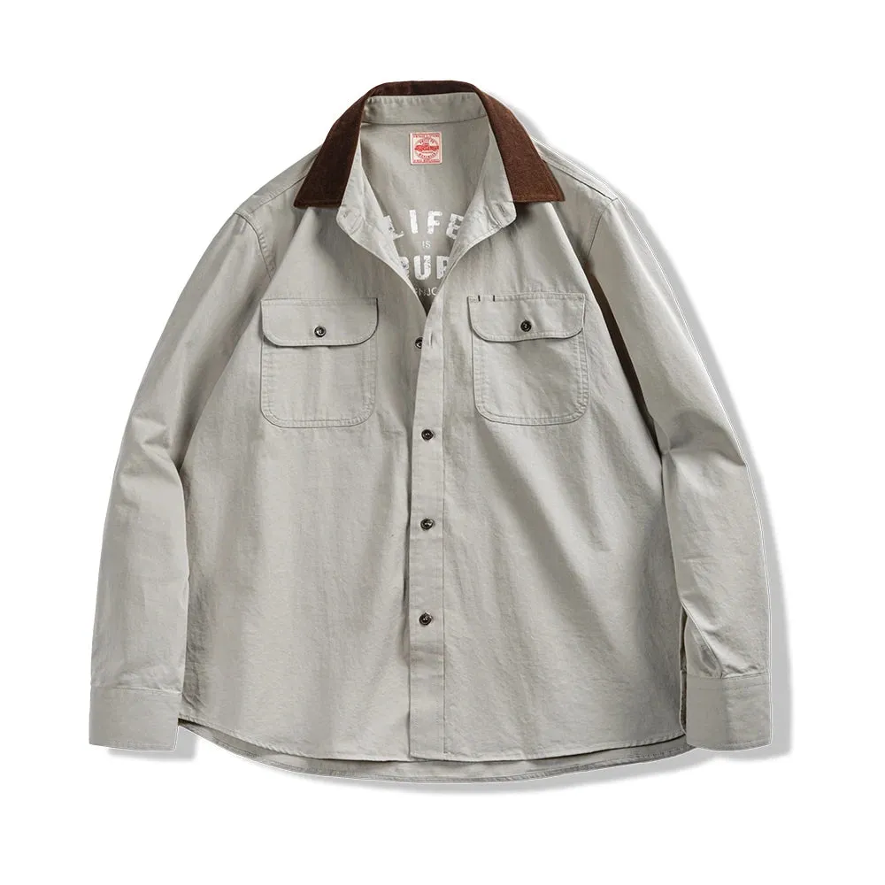 Corduroy Collar Workwear Shirt