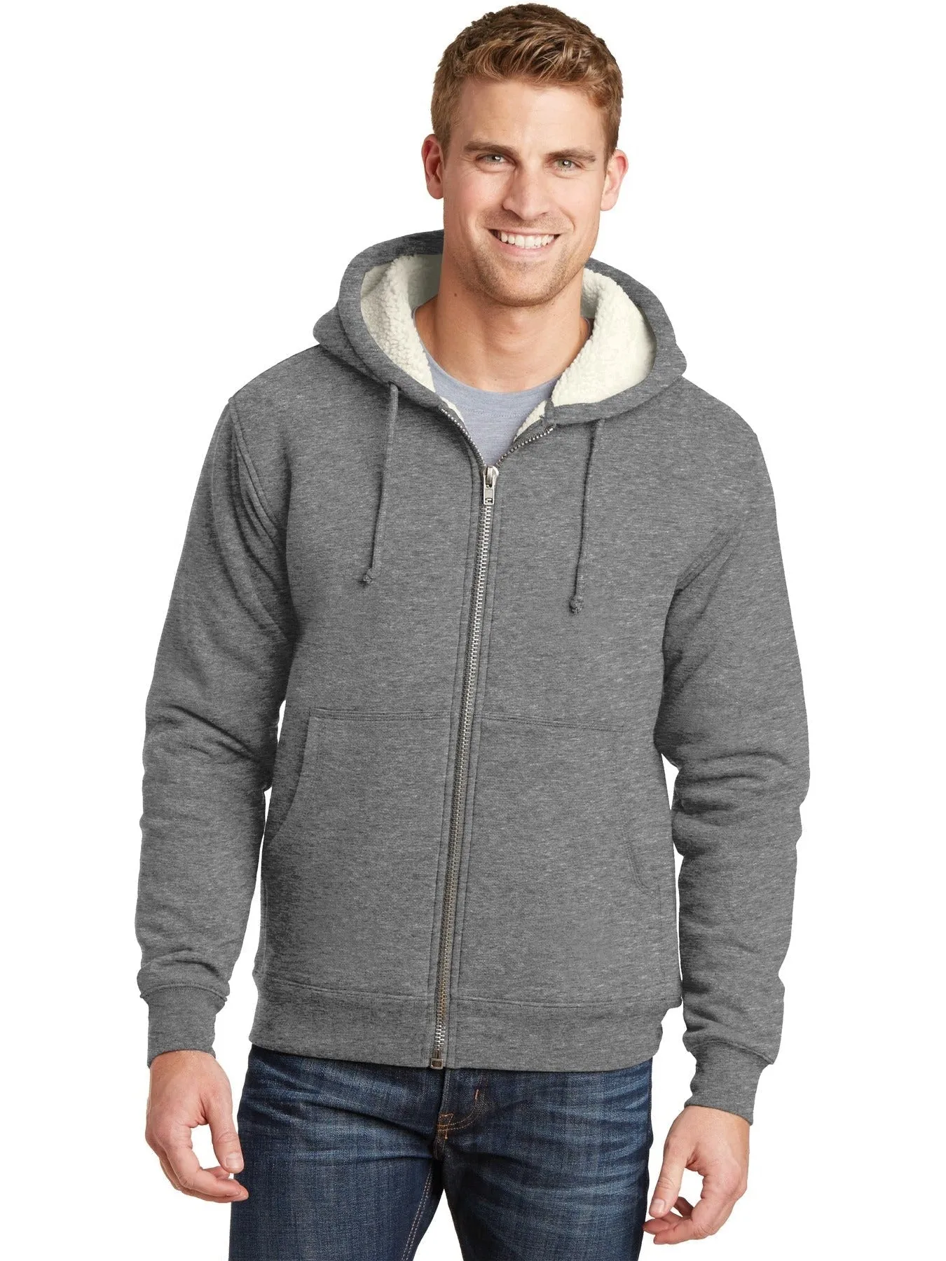 CornerStoneHeavyweight Sherpa-Lined Hooded Fleece Jacket