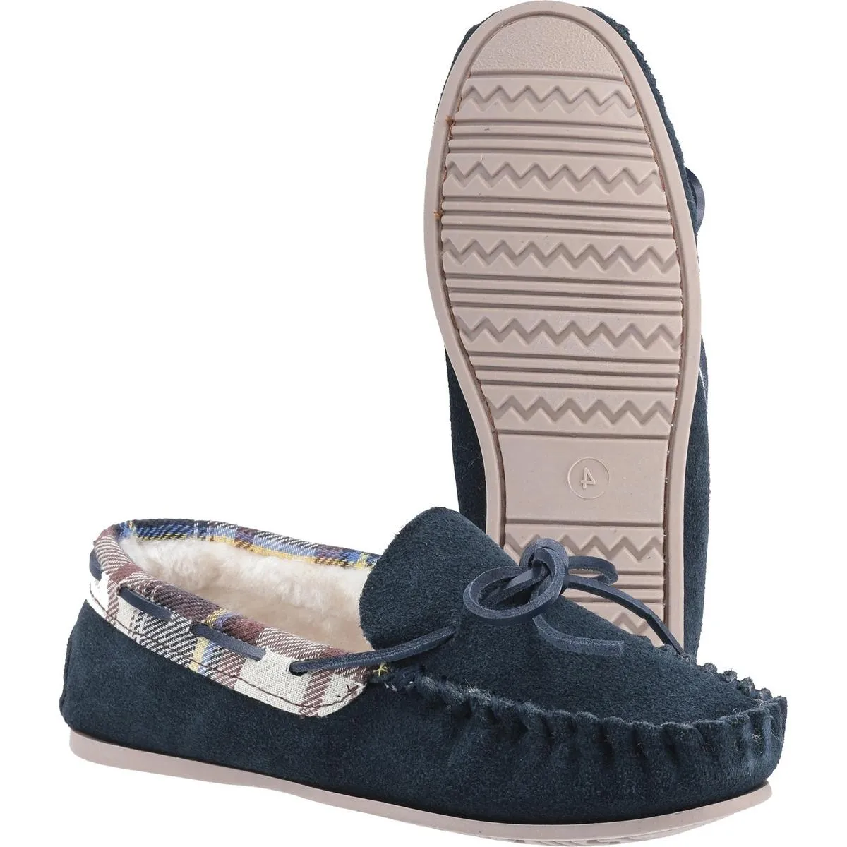 Cotswold Kilkenny Slip on Moccasin Slipper Navy