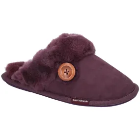 Cotswold Lechlade Sheepskin Mule Slipper Purple