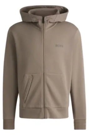 Cotton-blend zip-up hoodie with logo detail