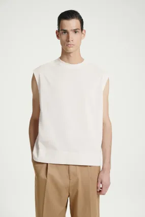 COTTON-CREPE CREW-NECK VEST - Round neck - Sleeveless - OFF-WHITE - Men | H&M GB