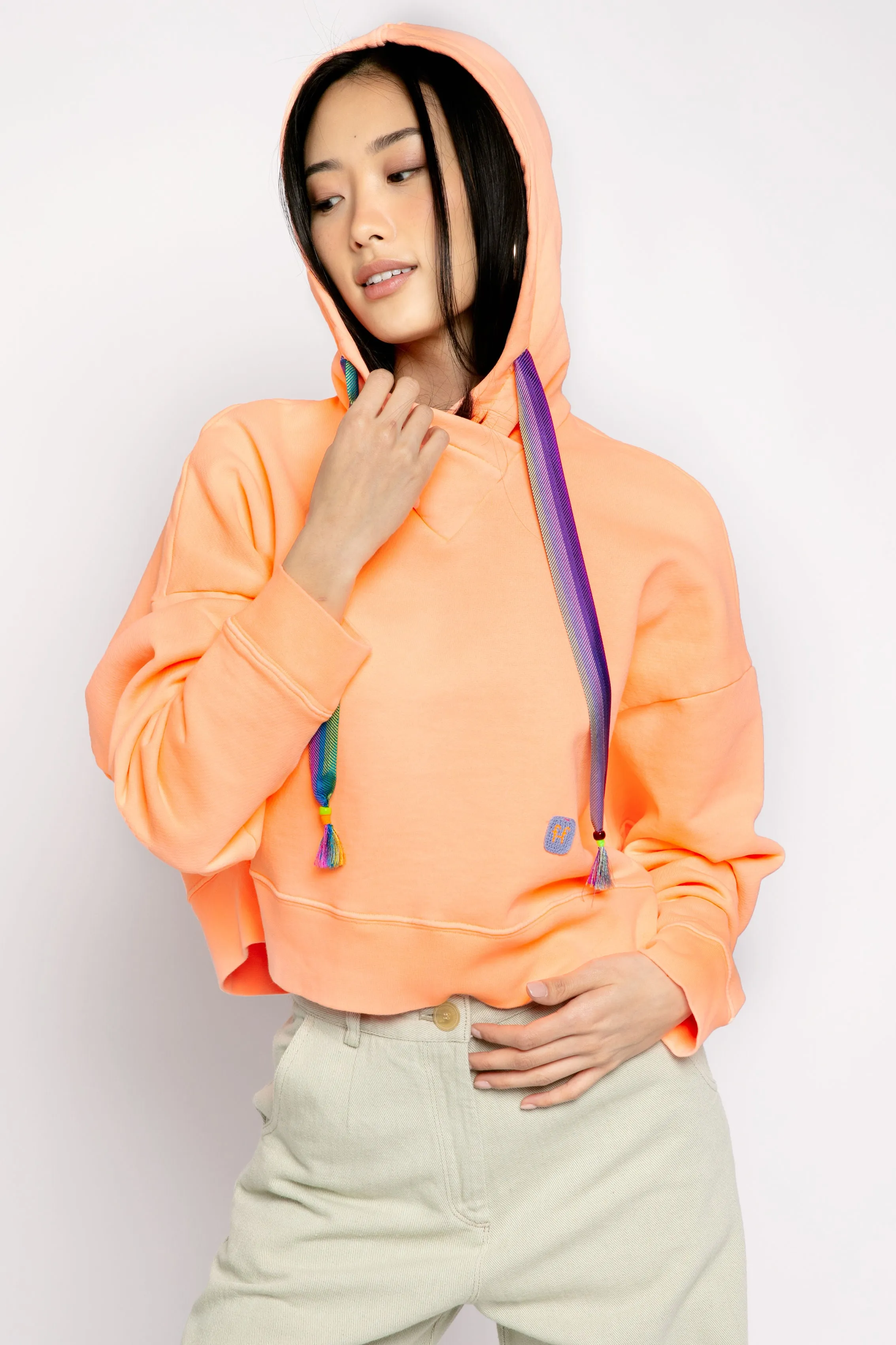 Cotton Hoodie in Light Orange