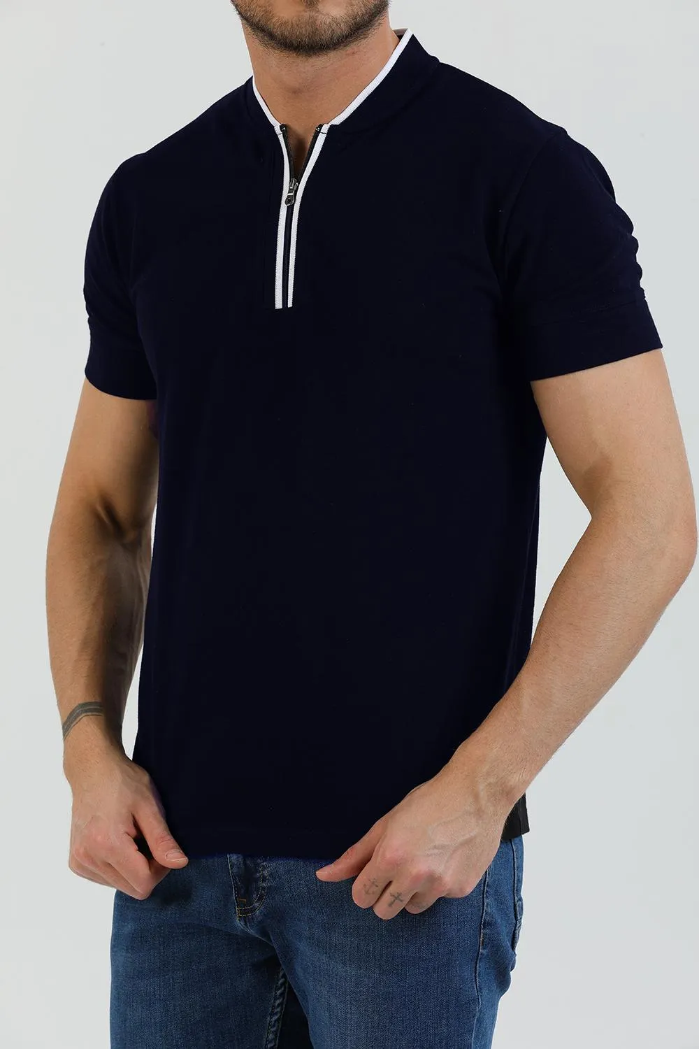 Cotton Man Polo Blue