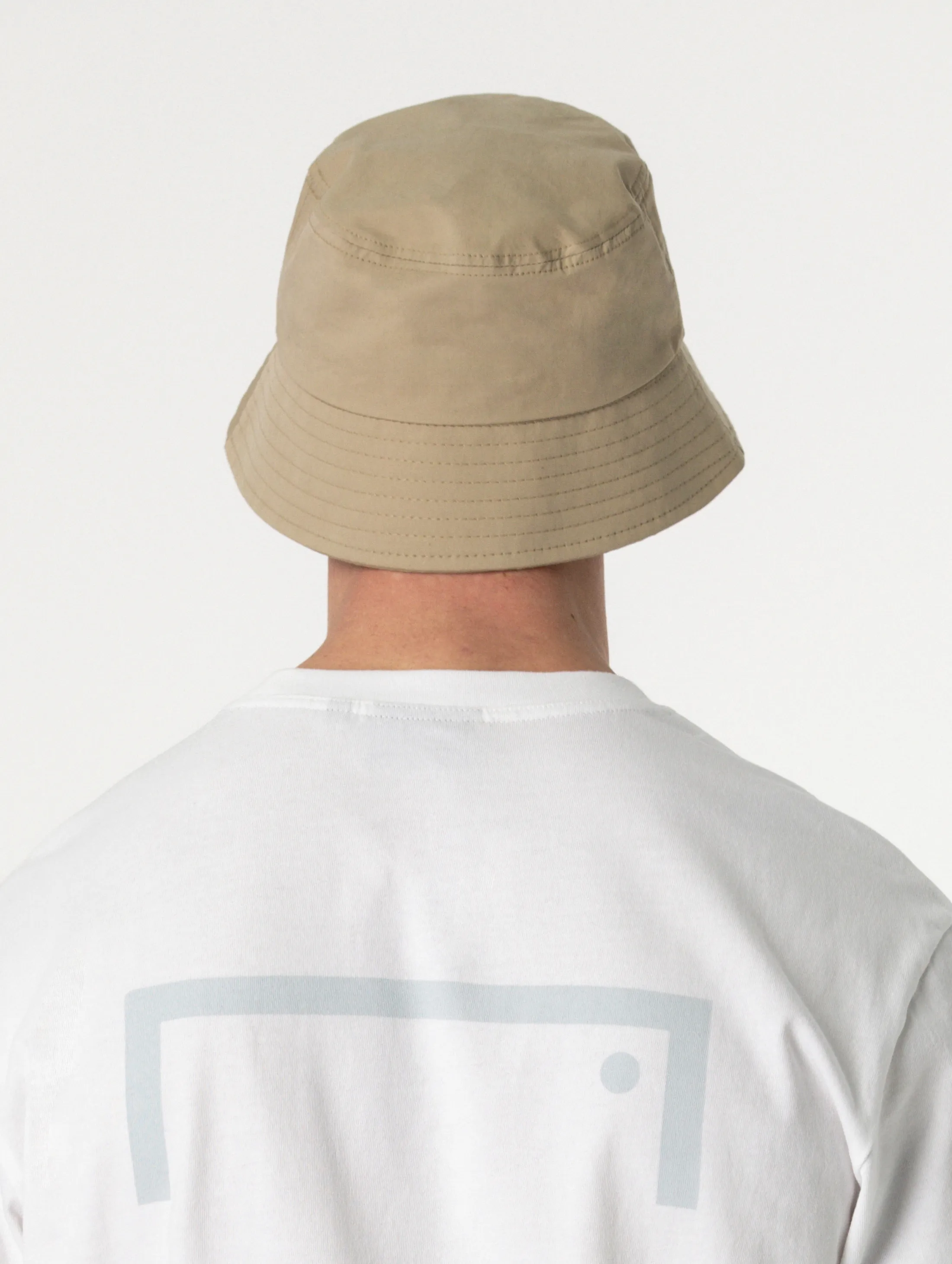 COTTON WASHED BUCKET HAT-BEIGE