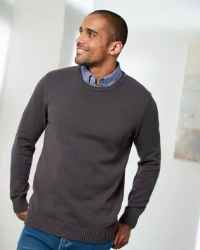 Crew Neck Mock Shirt Jumper