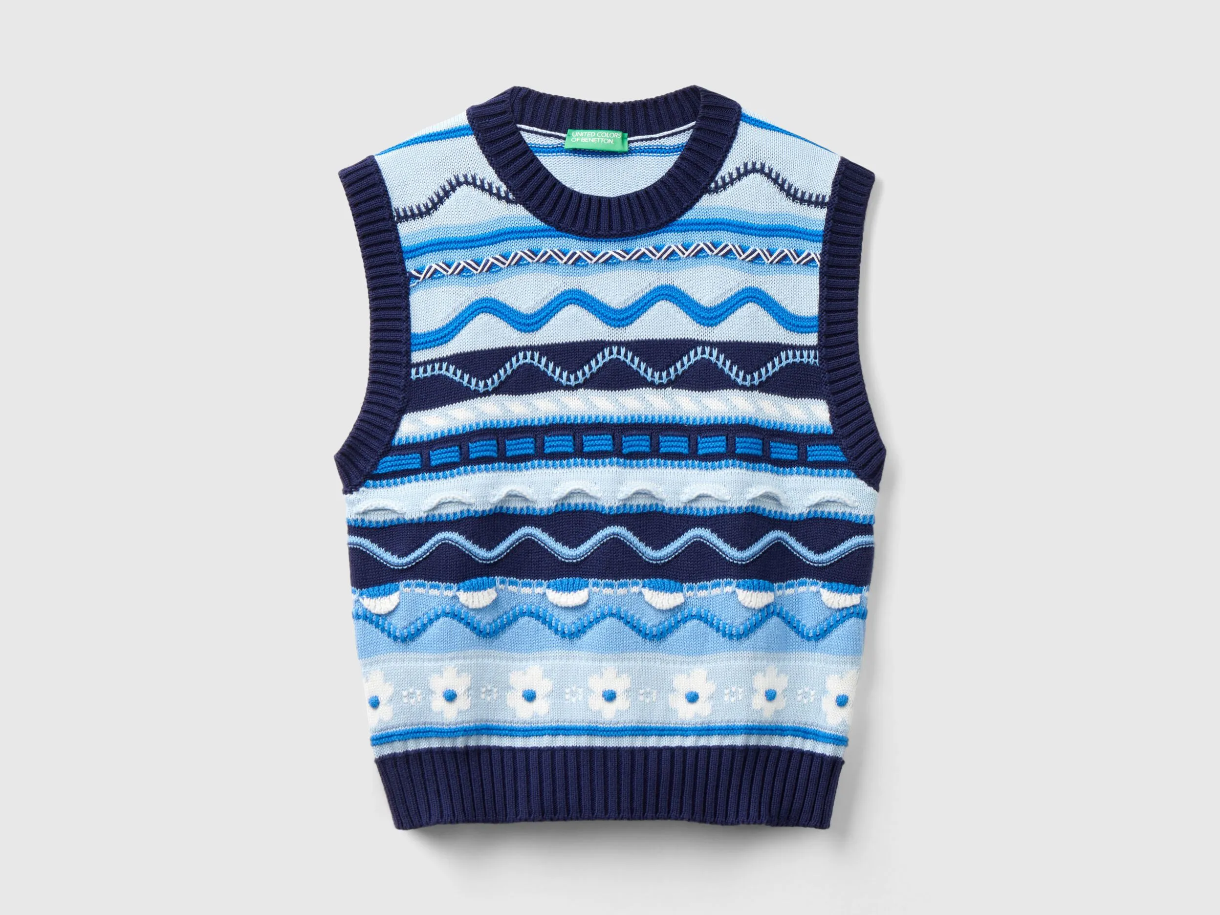 Cropped 100% cotton vest - Multi-color | Benetton