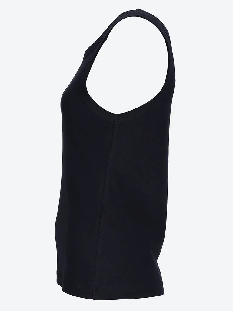 Curved rib tank top black