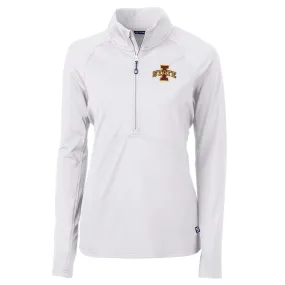 Cutter & Buck Iowa State Cyclones Women's White Adapt Eco Knit Half-Zip Pullover Jacket