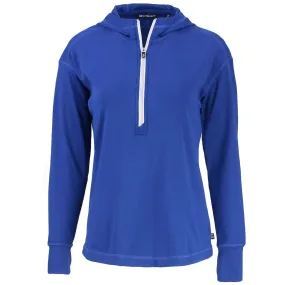 Cutter & Buck Women's Tour Blue Daybreak Eco Recycled Half Zip Hoodie