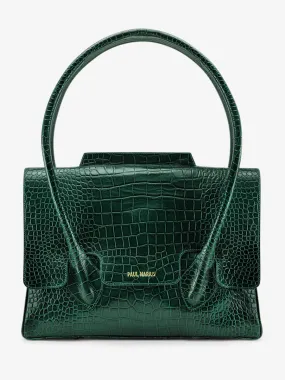 Dark Green Leather Handbag for Women - Colette M Alligator Malachite | PAUL MARIUS