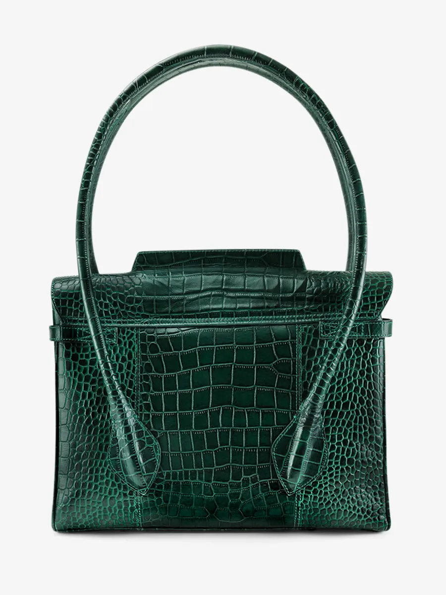 Dark Green Leather Handbag for Women - Colette M Alligator Malachite | PAUL MARIUS