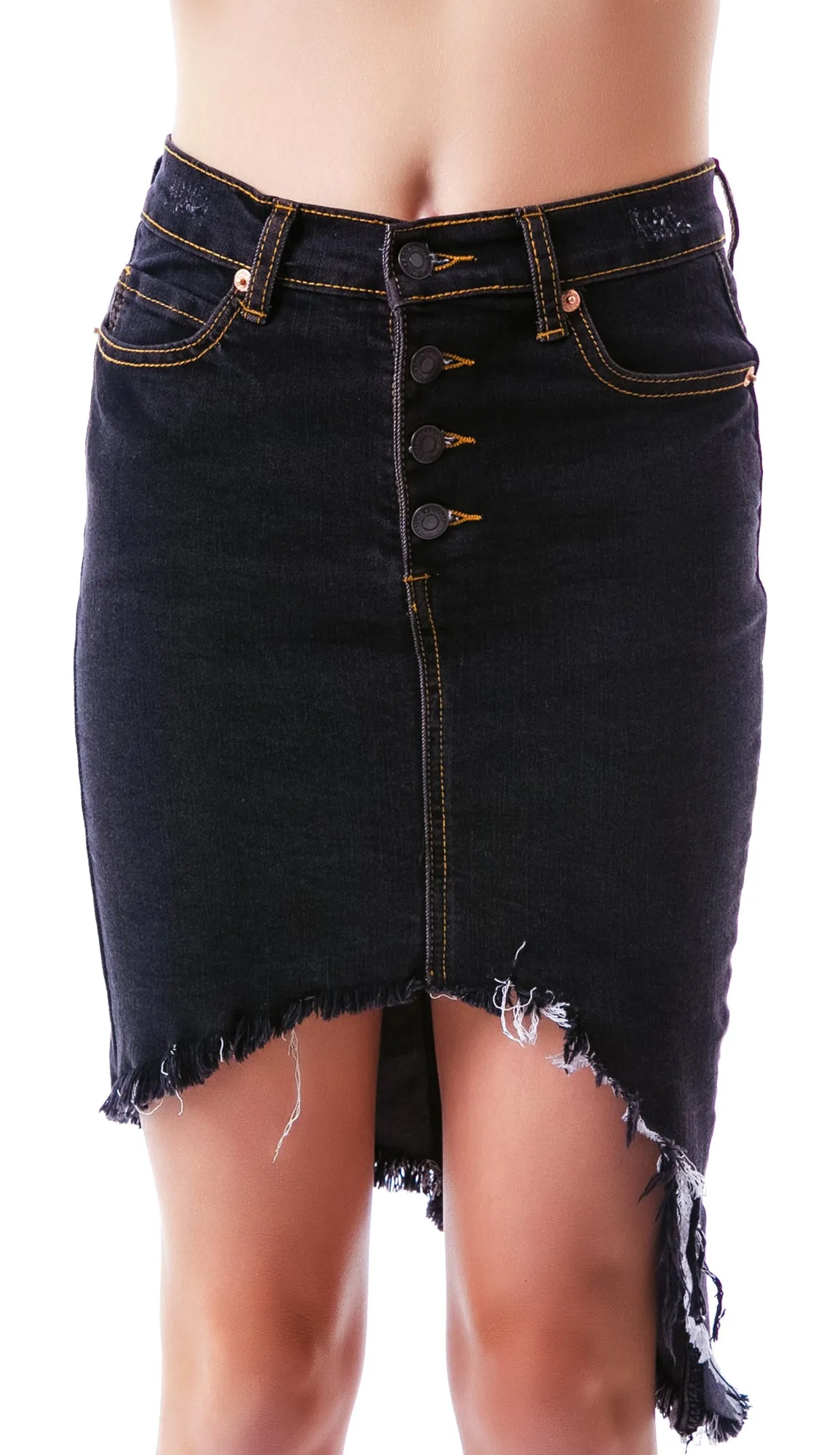 Destroyed Dreamz Asymmetrical Skirt-