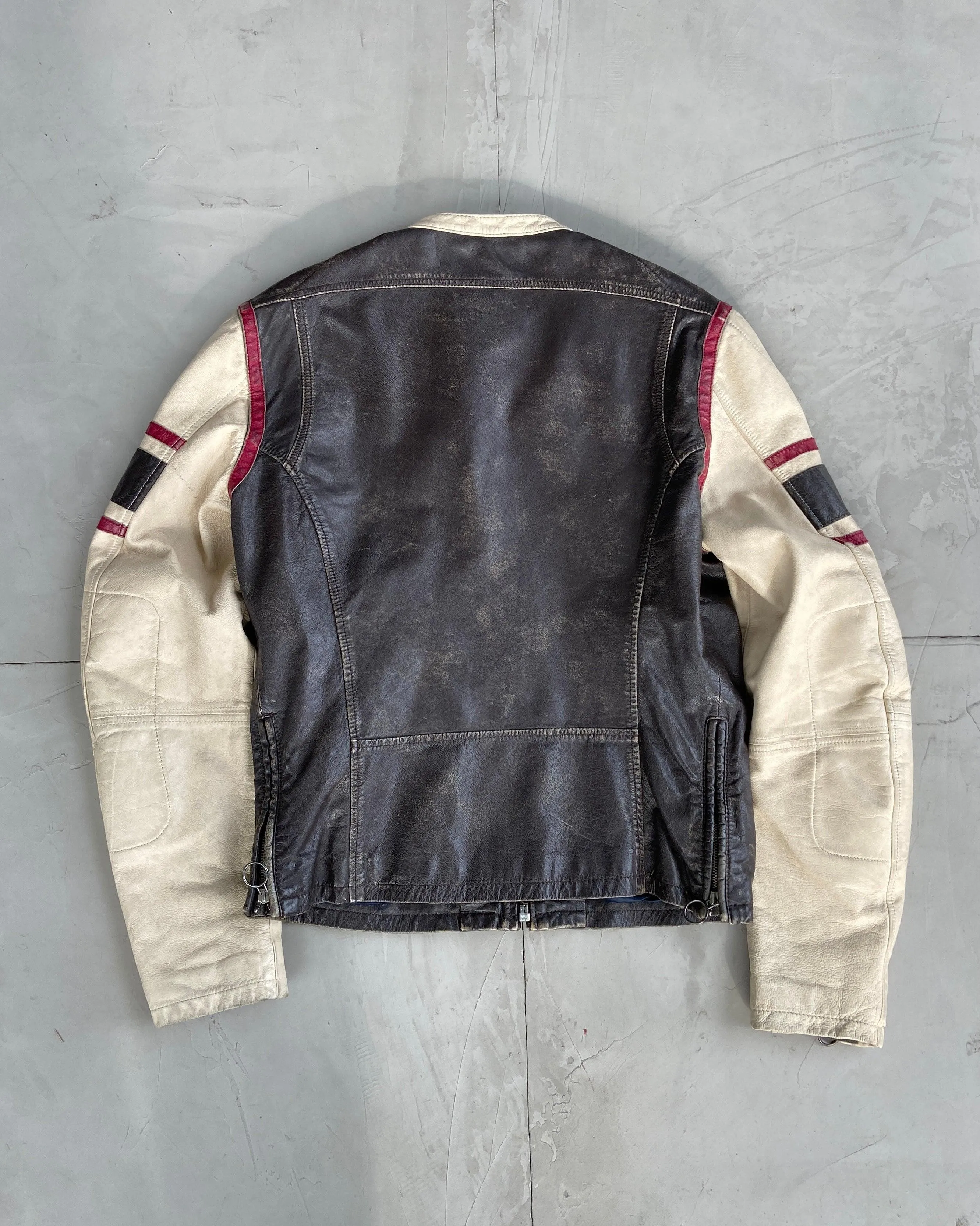 DIESEL LEATHER RACER JACKET - M