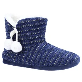 Divaz Saturn Knitted Bootie Slipper Navy