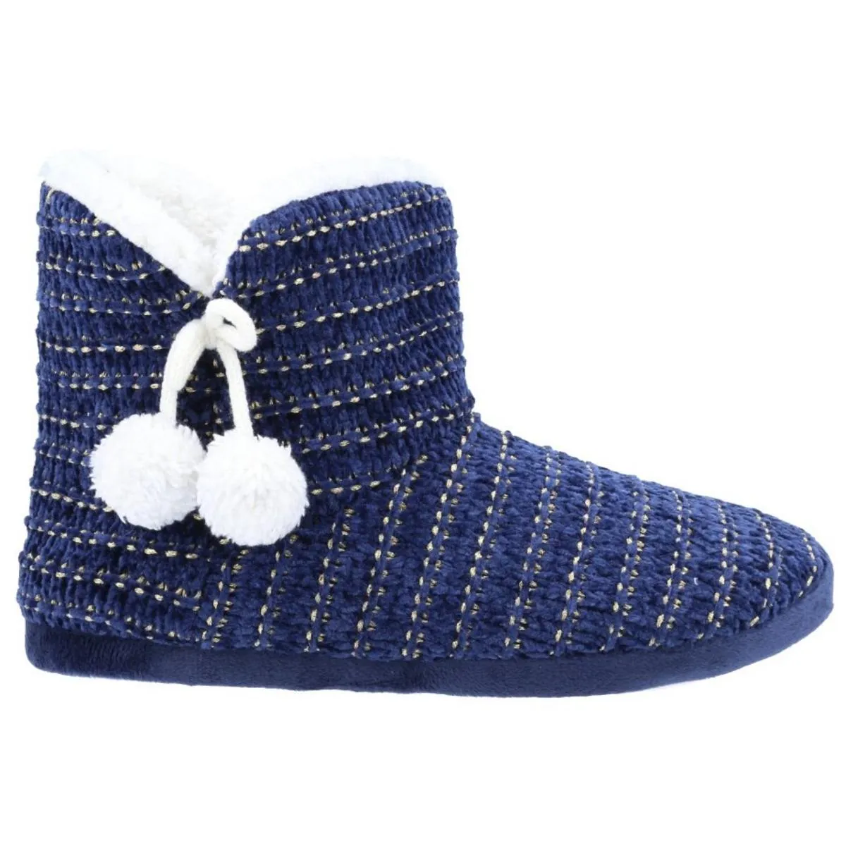 Divaz Saturn Knitted Bootie Slipper Navy