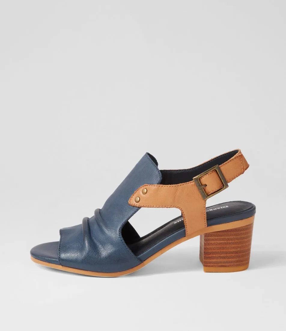 DJANGO & JULIETTE Ballarat Navy Dark Tan Leather Sandals