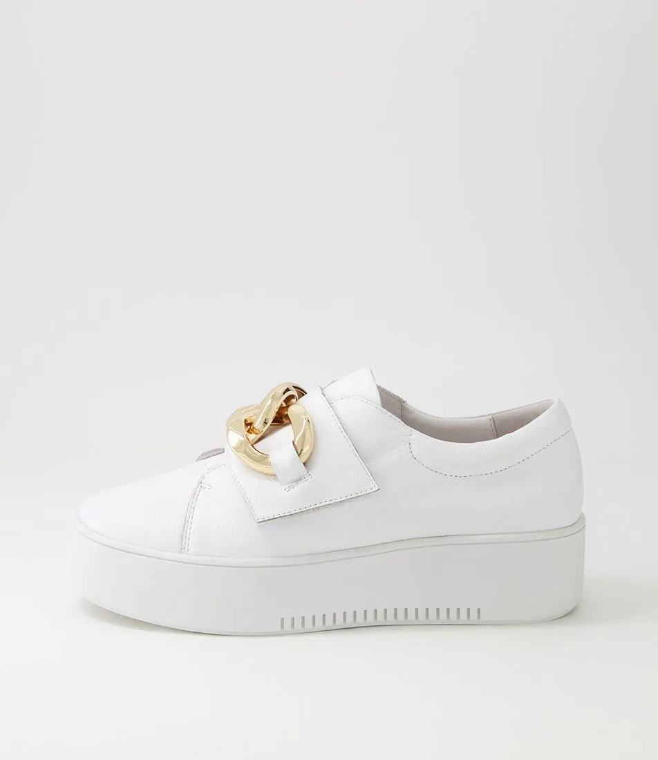 DJANGO & JULIETTE Wabble White Leather Sneakers