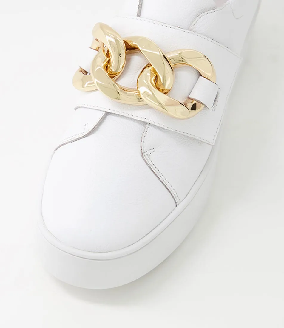 DJANGO & JULIETTE Wabble White Leather Sneakers