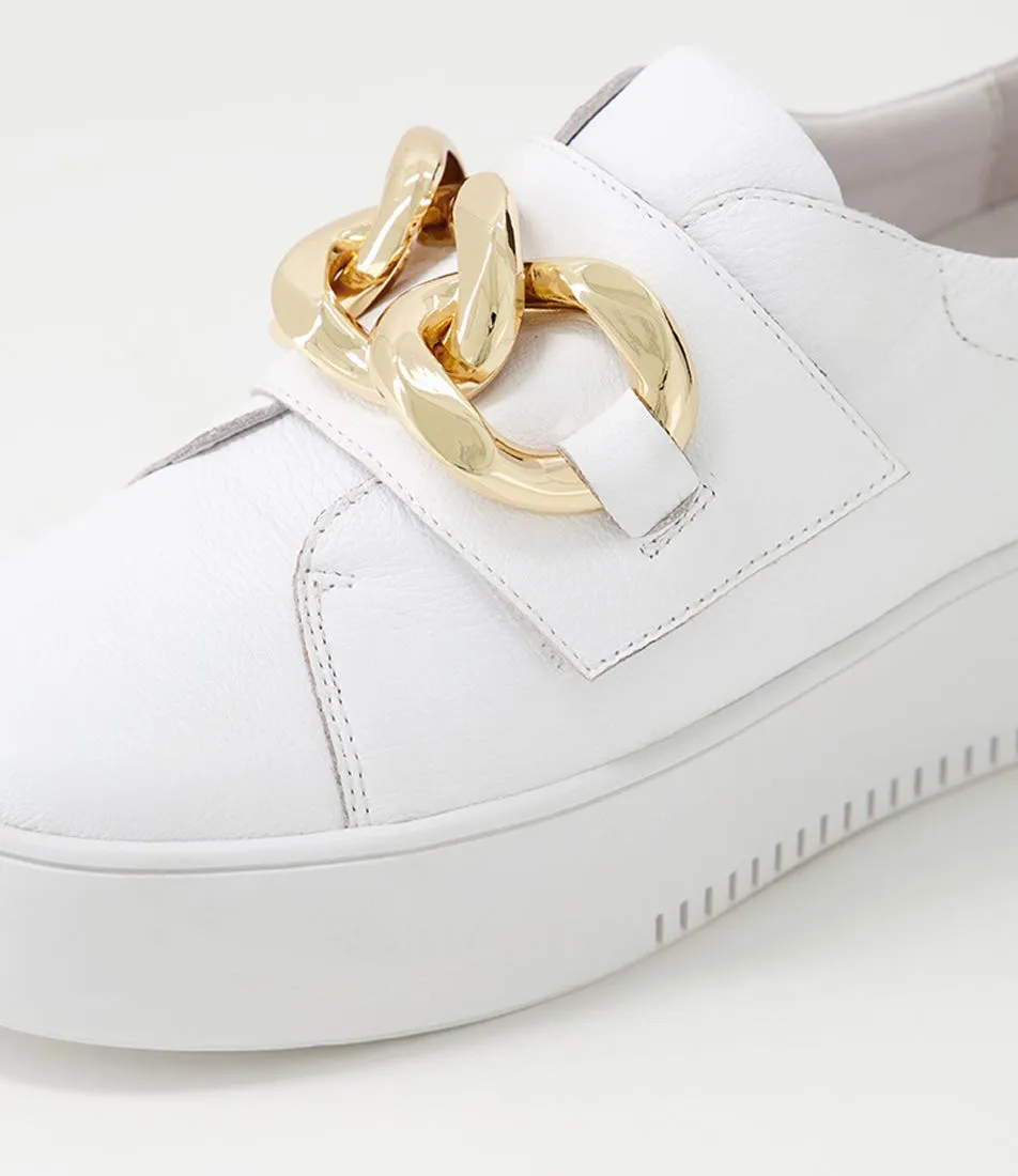 DJANGO & JULIETTE Wabble White Leather Sneakers