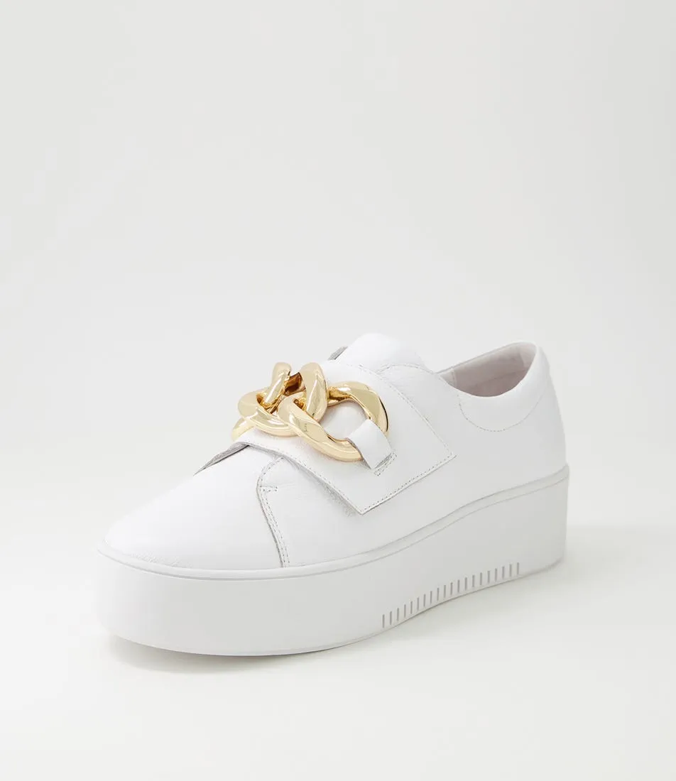 DJANGO & JULIETTE Wabble White Leather Sneakers