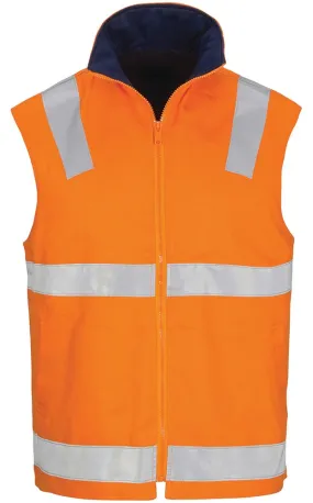 DNC 3765 376545262 Vest - Hi-Vis Cotton Drill Reversible - With Generic Refective Tape - Orange/Navy - XS