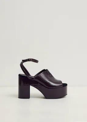 Dries Van Noten -  Patent Platform Sandals - Open toe