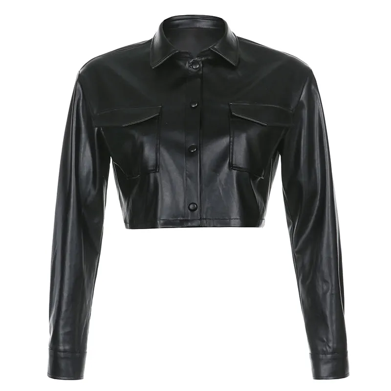 ELADIA FAUX LEATHER JACKET