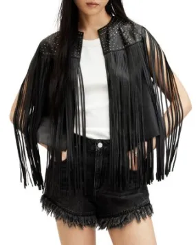 Elias Astral Leather Fringe Vest